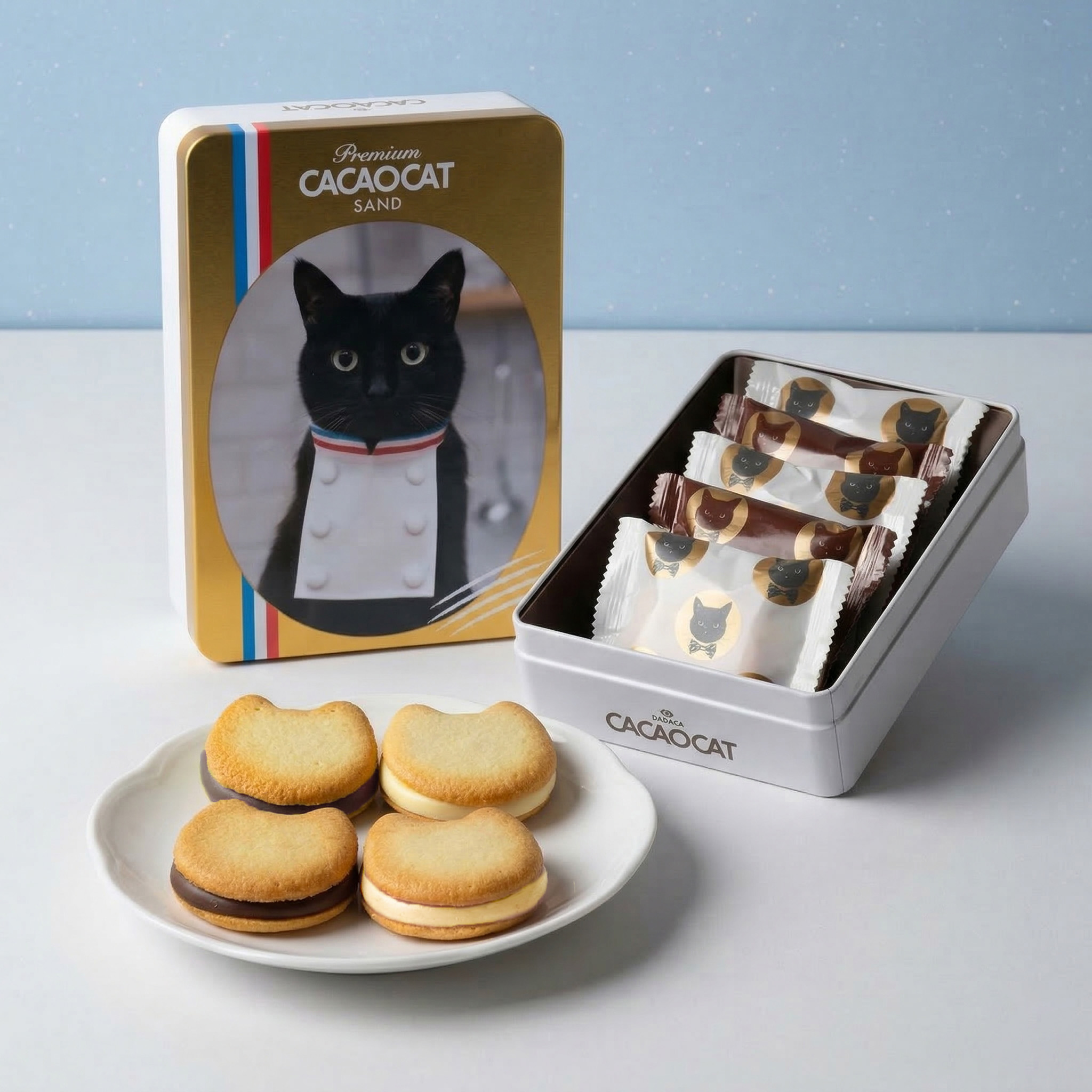 母の日ボックス＋カーネーション〉猫缶チョコサンド(PREMIUM CACAOCAT